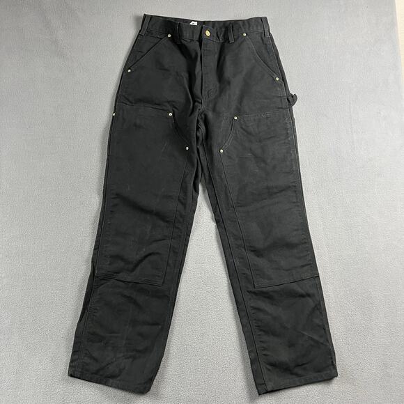 Carhartt Pants Mens 32X30 Black Carpenter Double Knee Canvas Outdoor Workwear - Picture 1 of 10